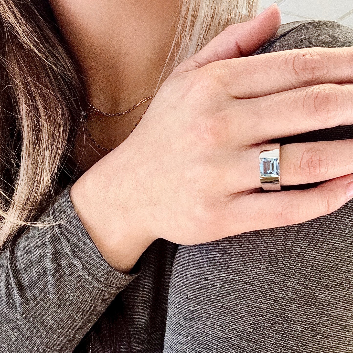 Blue Topaz Baguette ring