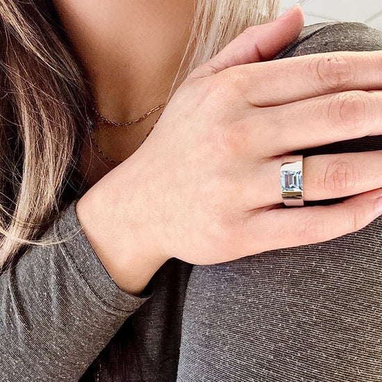Blue Topaz Baguette ring