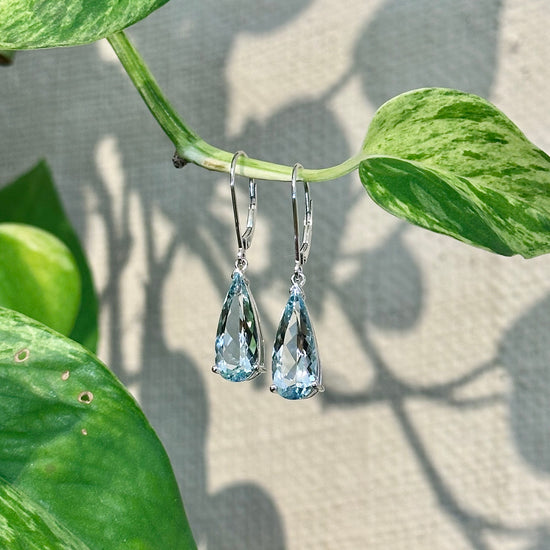 Aquamarine Pear Drop Dangles