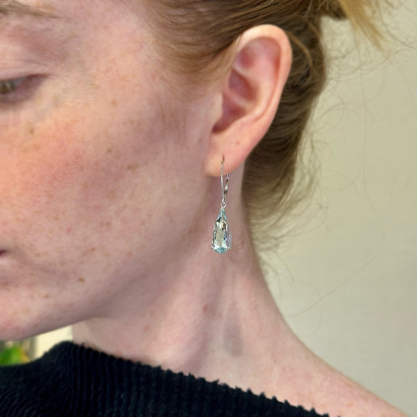 Aquamarine Pear Drop Dangles