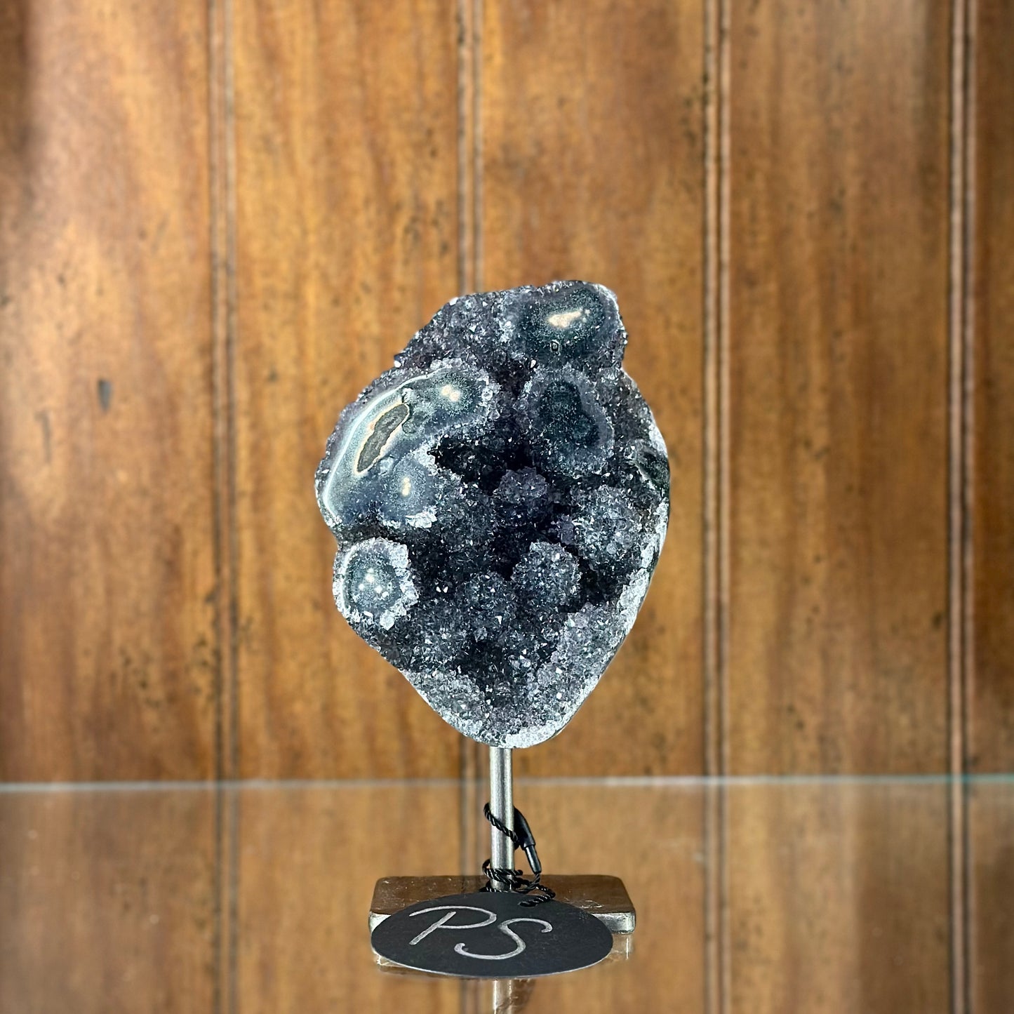 Charcoal Quartz & Agate Flower Geode