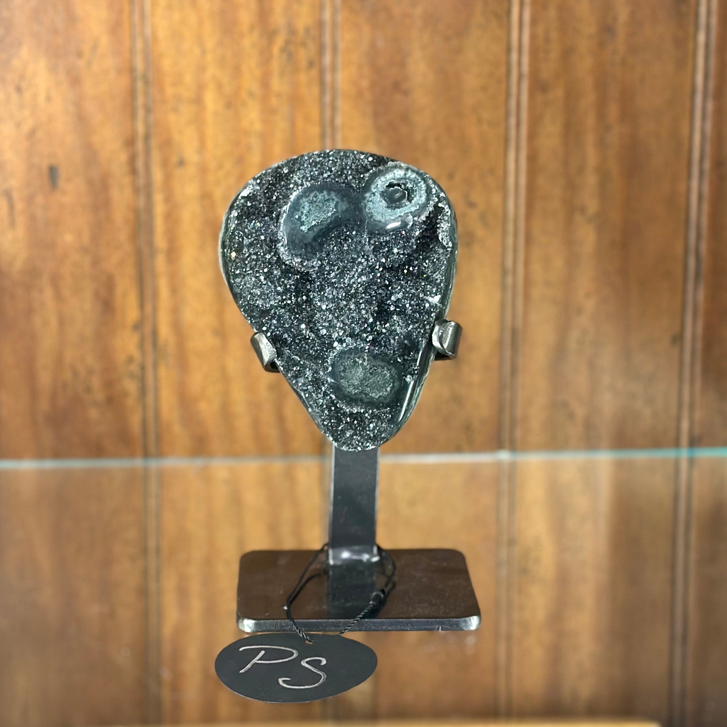 Charcoal Quartz & Agate Flower Geode