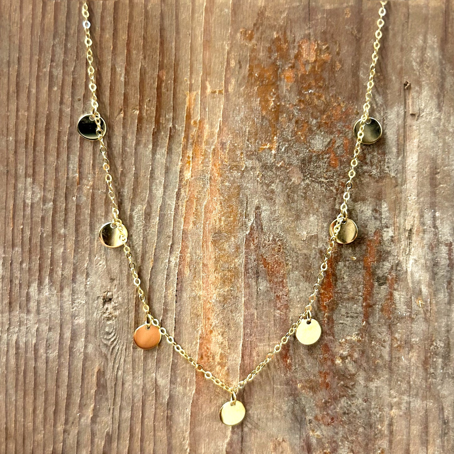 Circle Disk Station Necklace