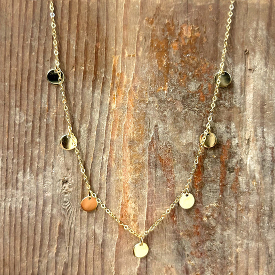 Circle Disk Station Necklace