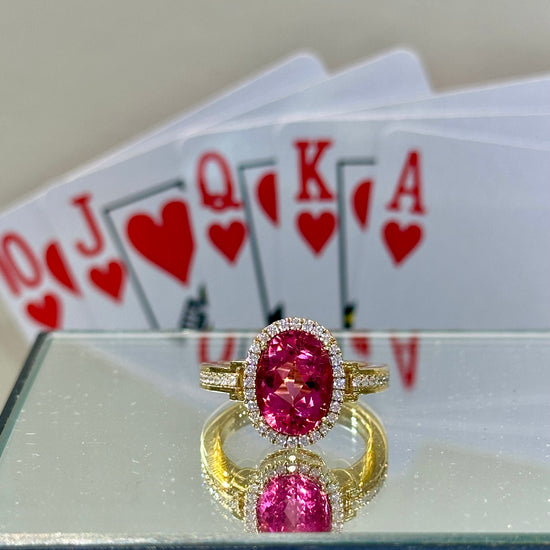 Pink Tourmaline Halo Ring