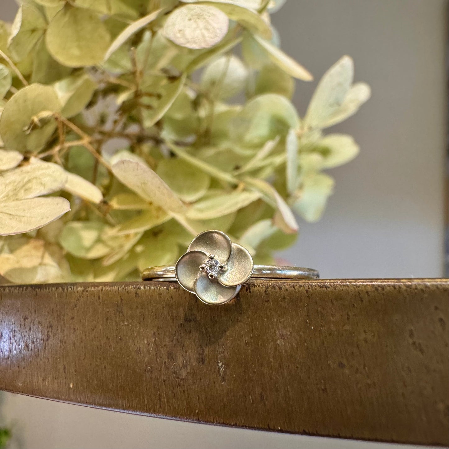 Diamond Accented Flower Ring