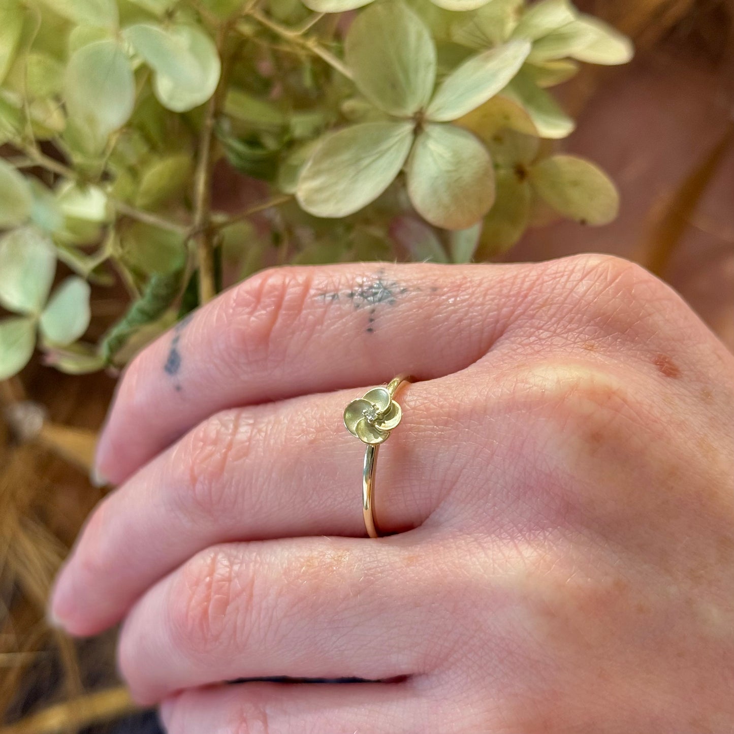 Diamond Accented Flower Ring