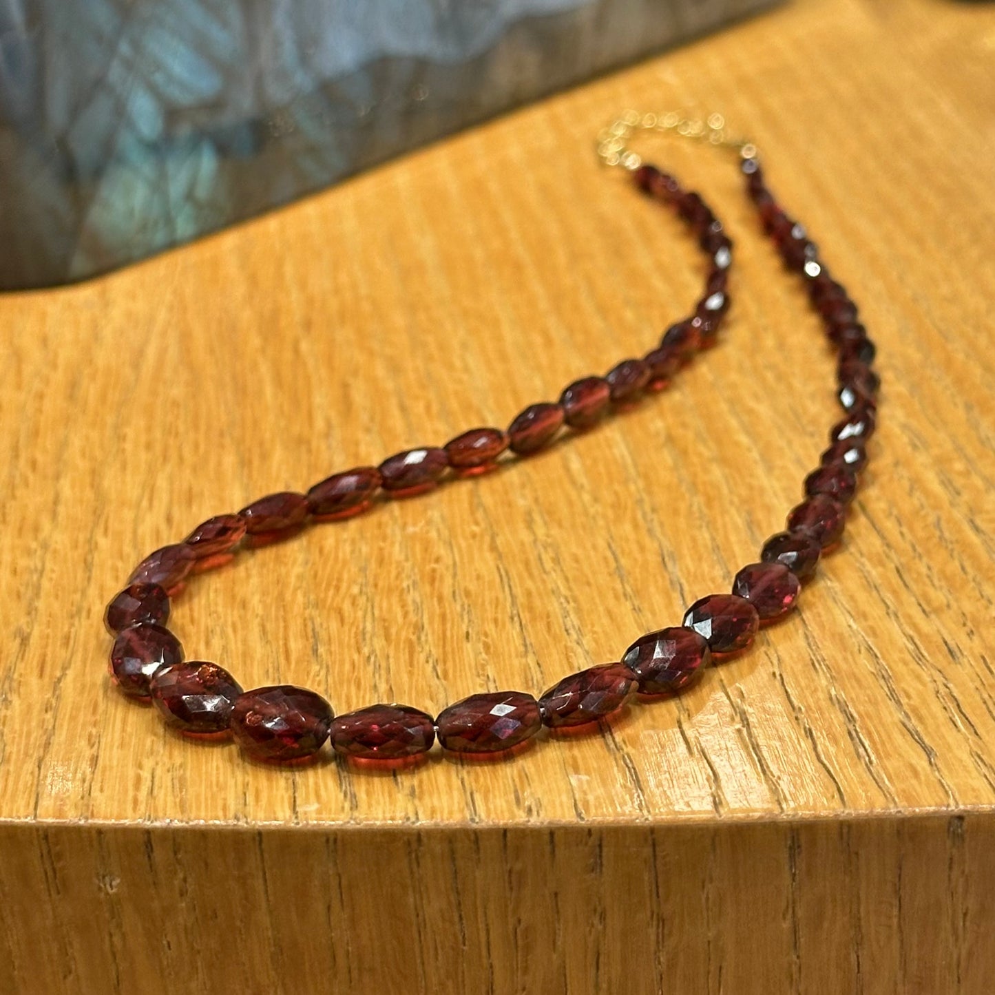 Graduated Faceted Garnet Bead Strand