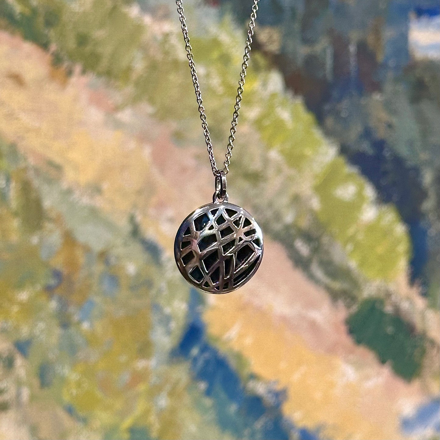 Cross Hatch Onyx Pendant