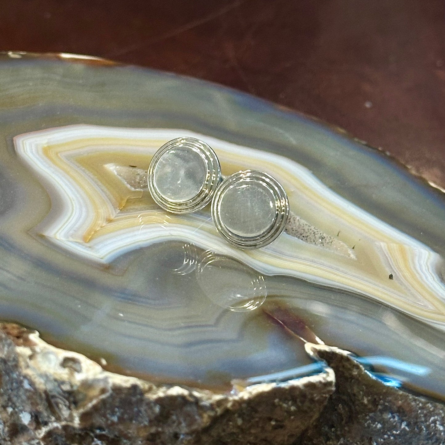 Circle Step Edge Cuff Links