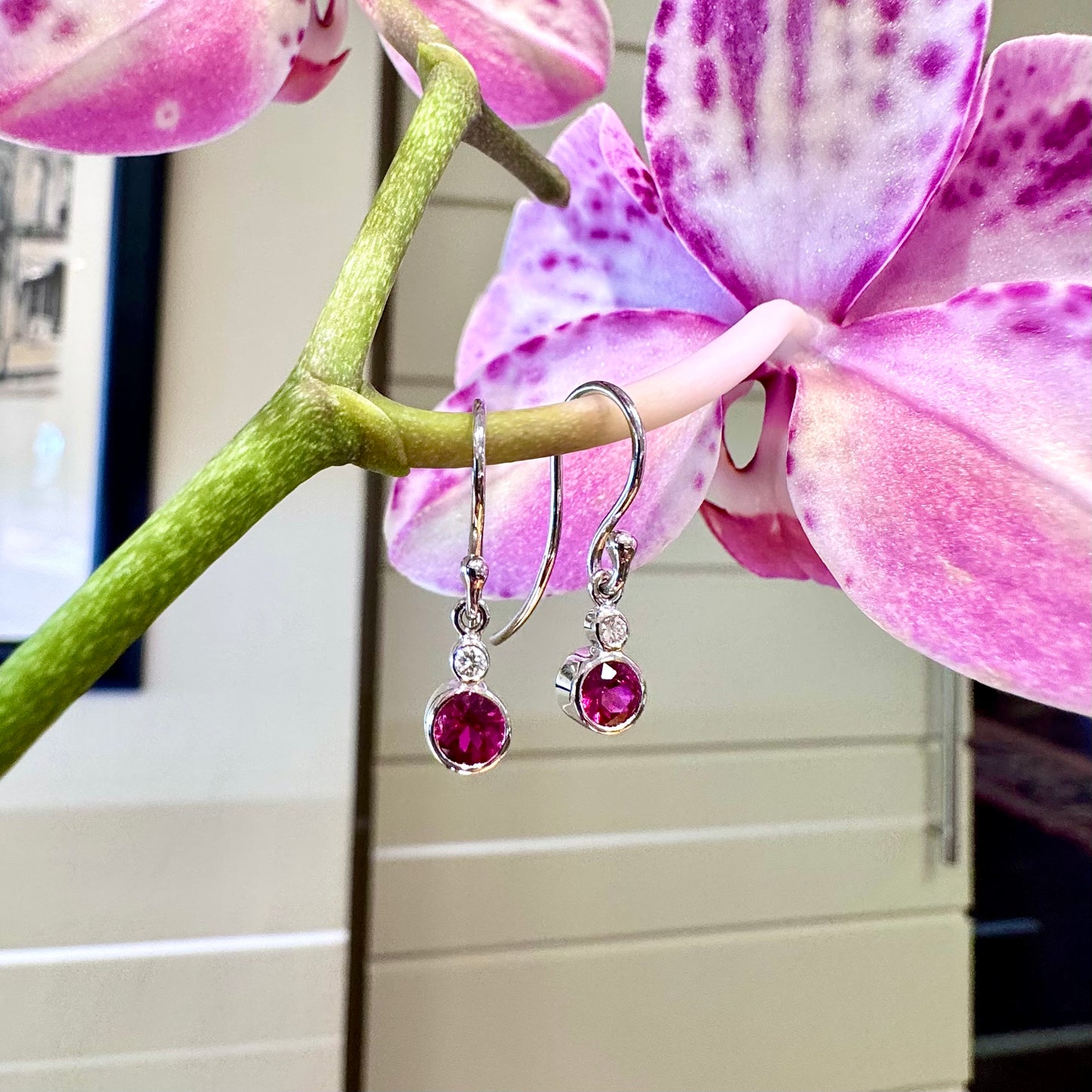 Ruby and Diamond Dangles