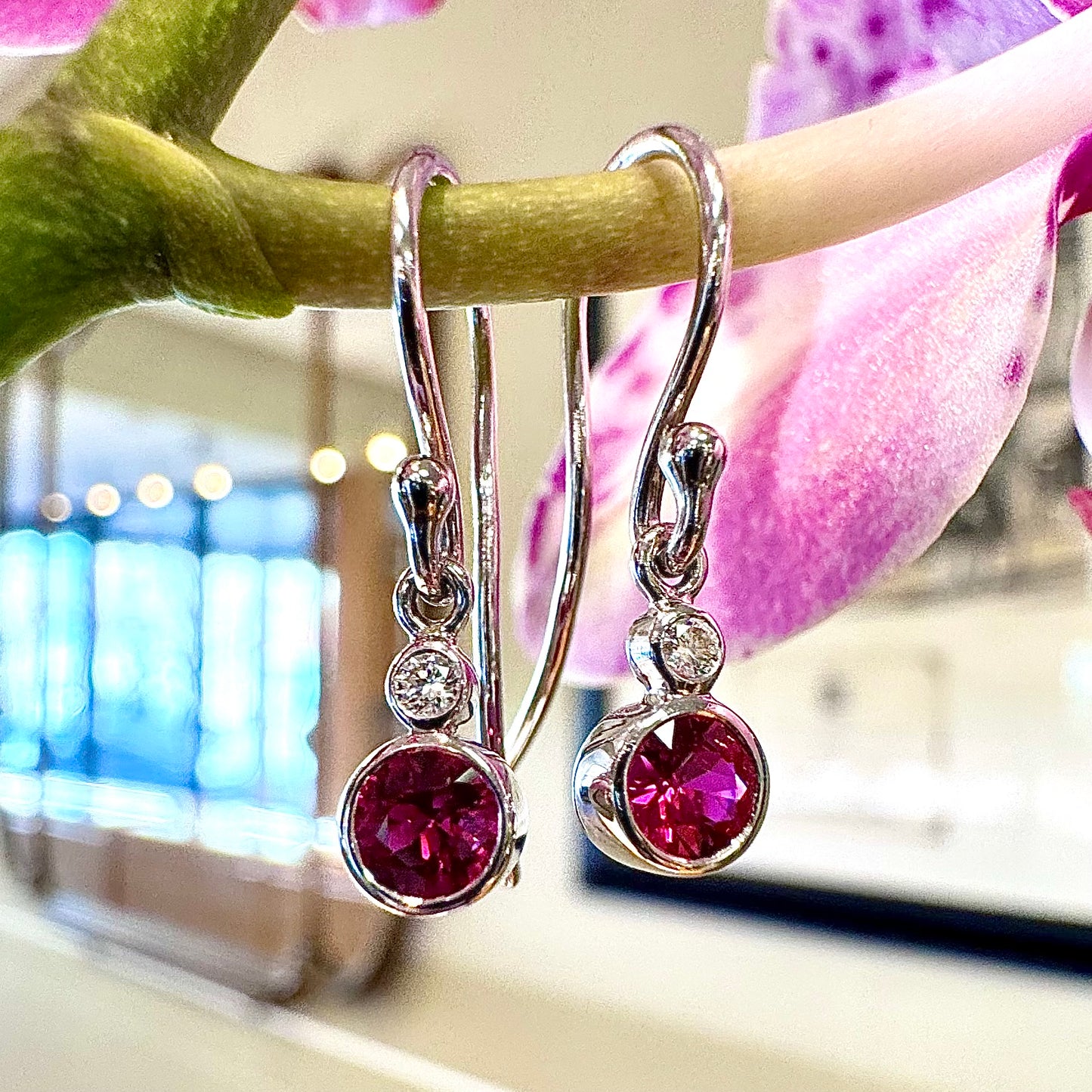 Ruby and Diamond Dangles
