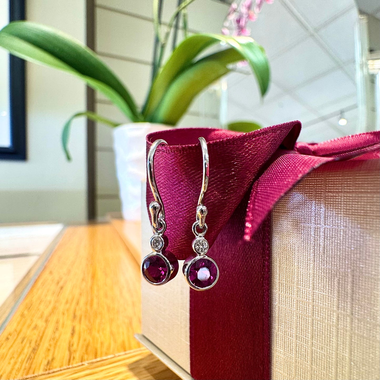 Ruby and Diamond Dangles