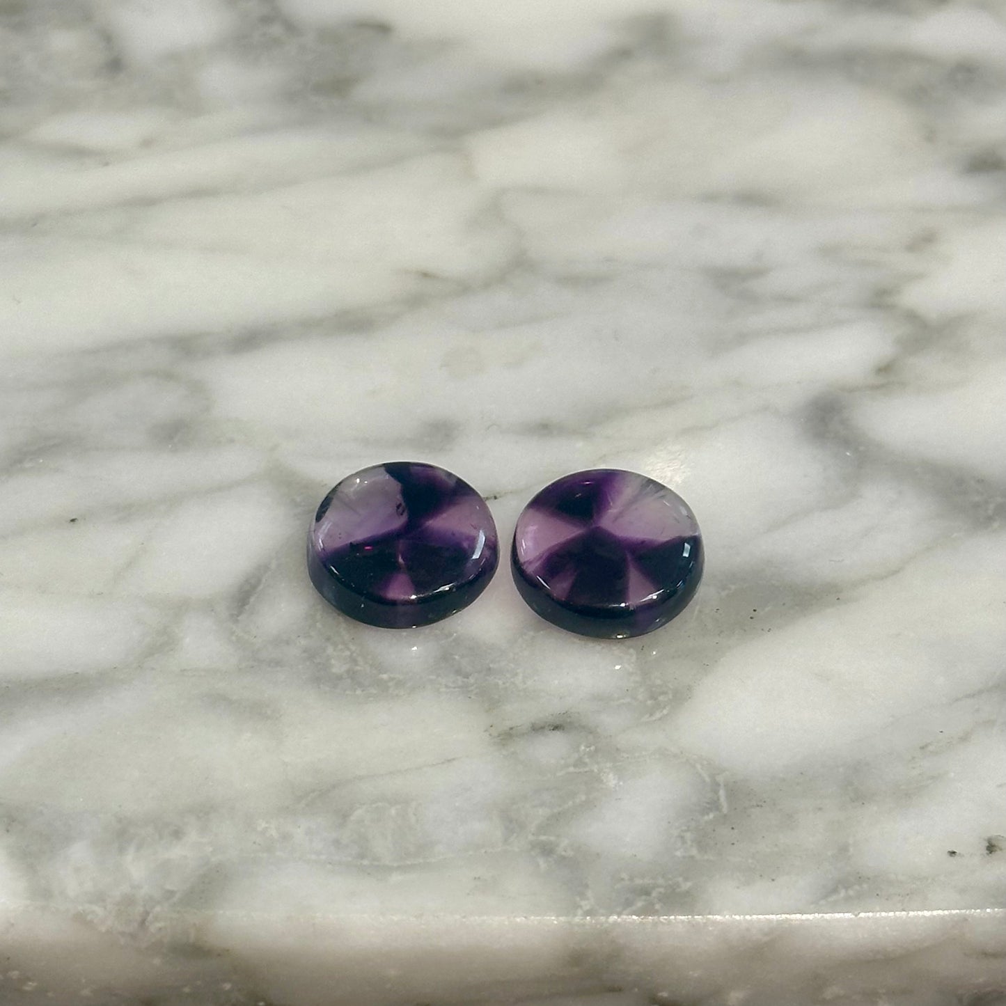 Trapiche Amethyst Pair