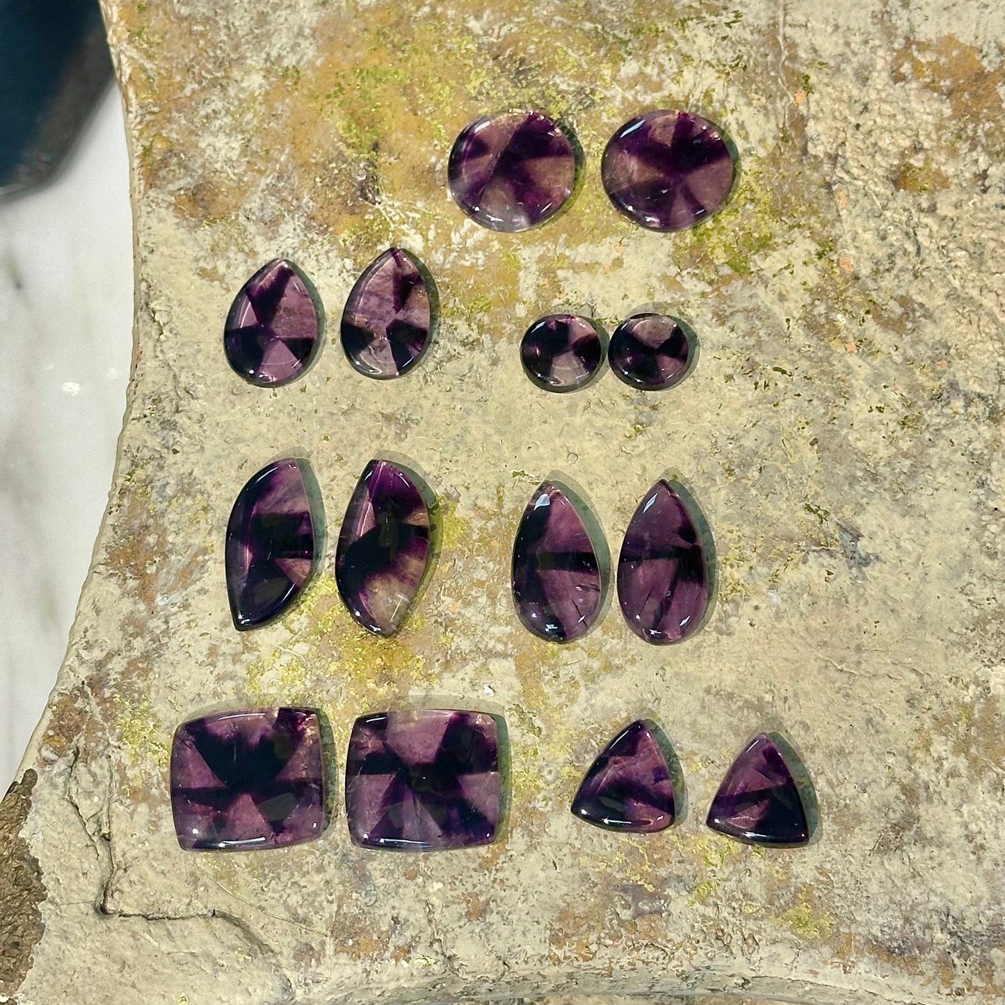 Trapiche Amethyst Pair