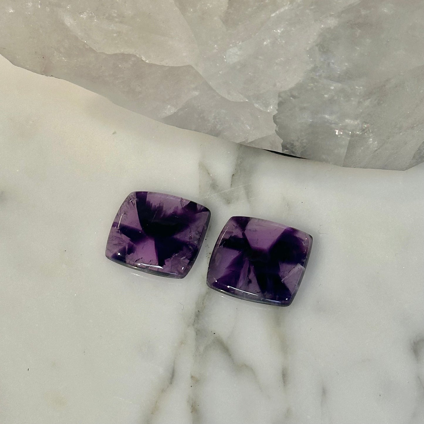 Trapiche Amethyst Pair