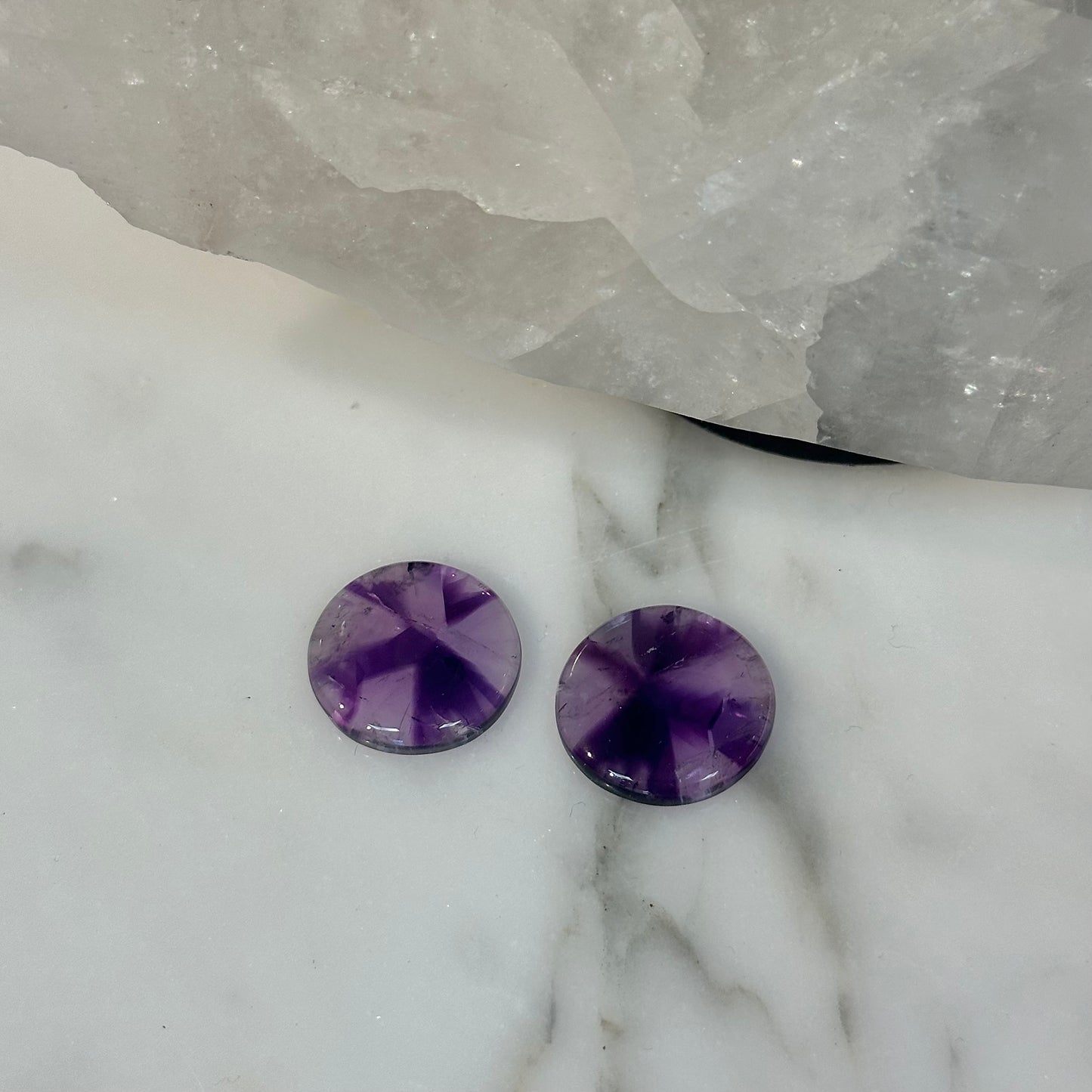 Trapiche Amethyst Pair