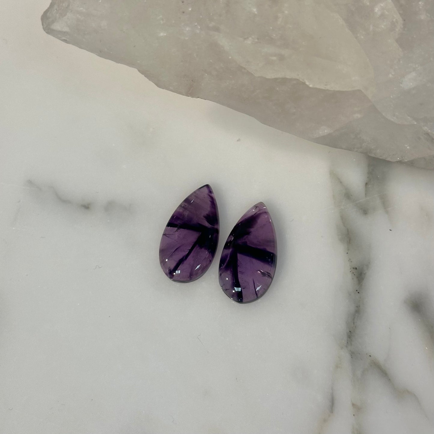 Trapiche Amethyst Pair
