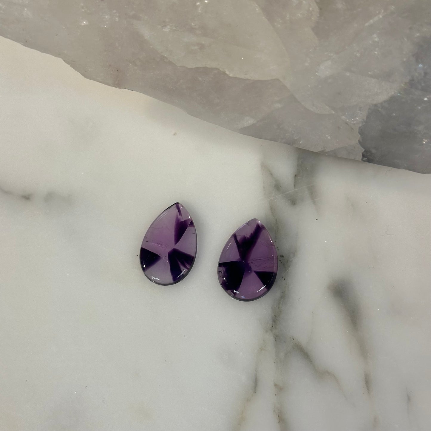 Trapiche Amethyst Pair