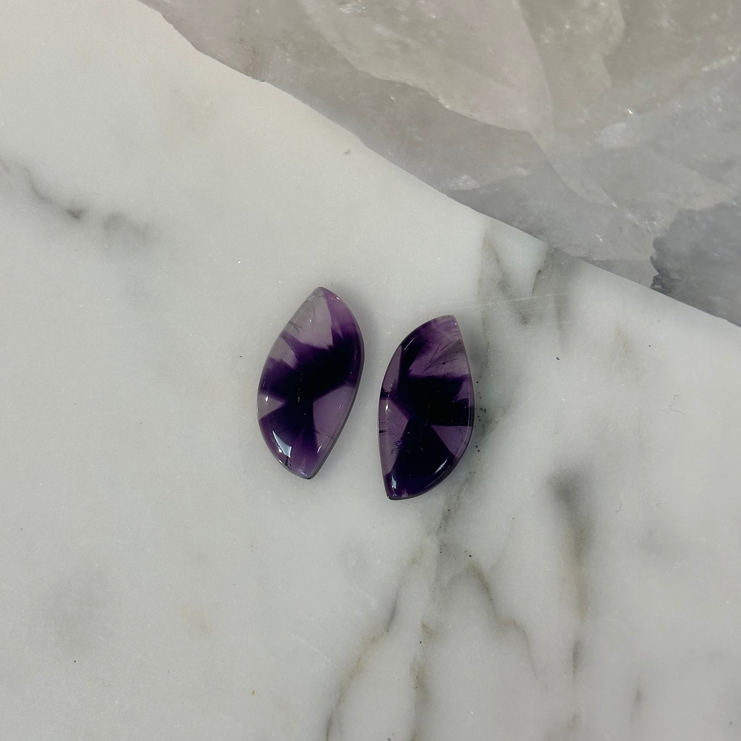 Trapiche Amethyst Pair