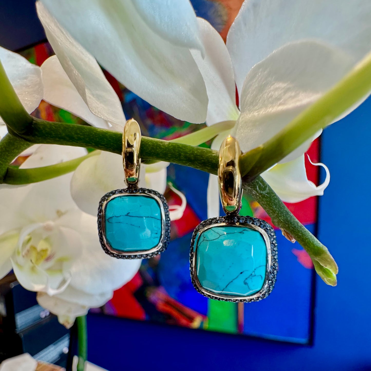 Bezel CZ Pave Halo Earrings
