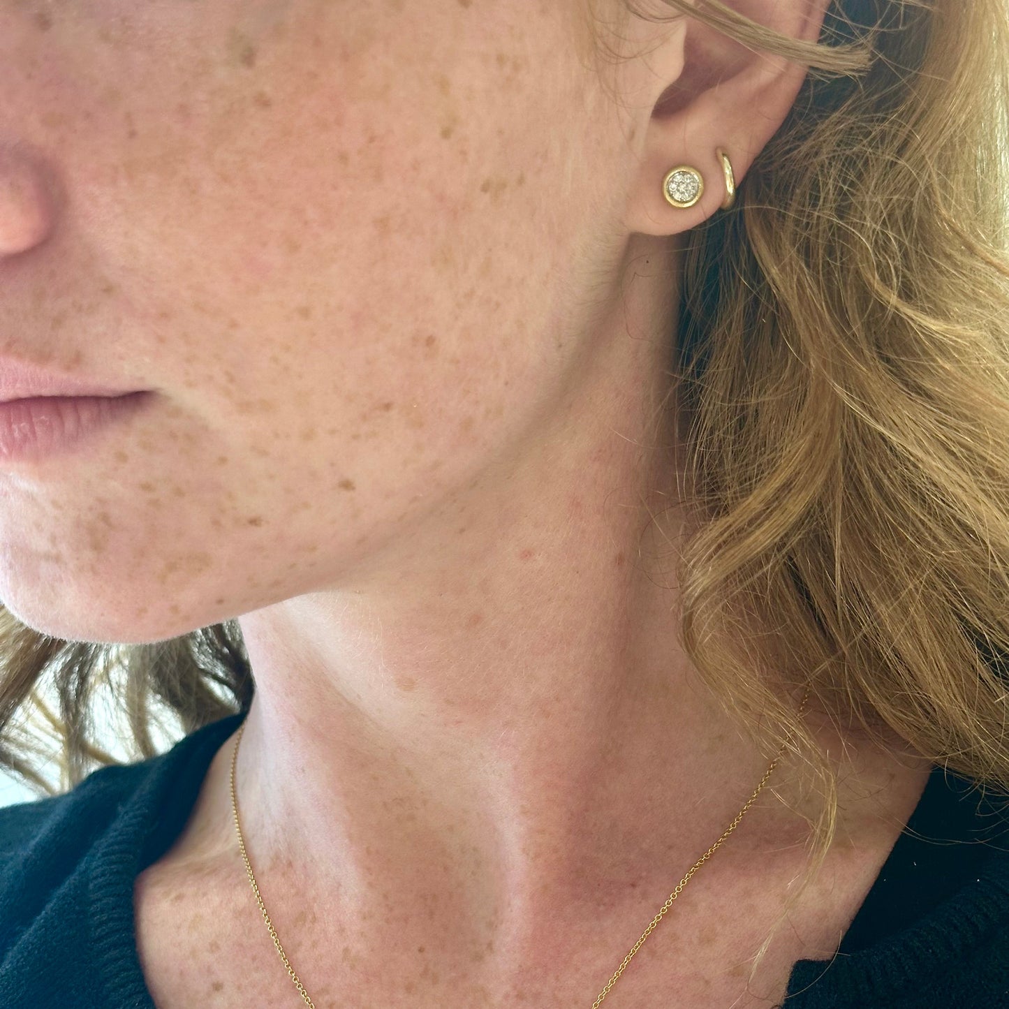 Matte Pavé Circle Studs
