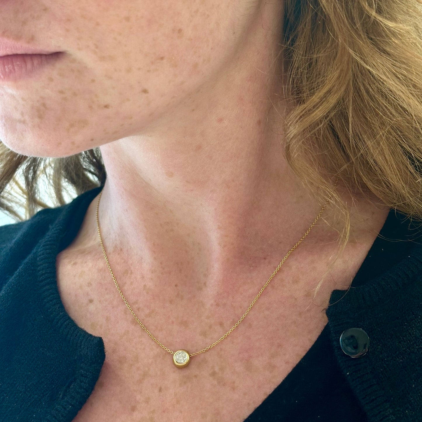 Matte Pavé Diamond Slide Necklace