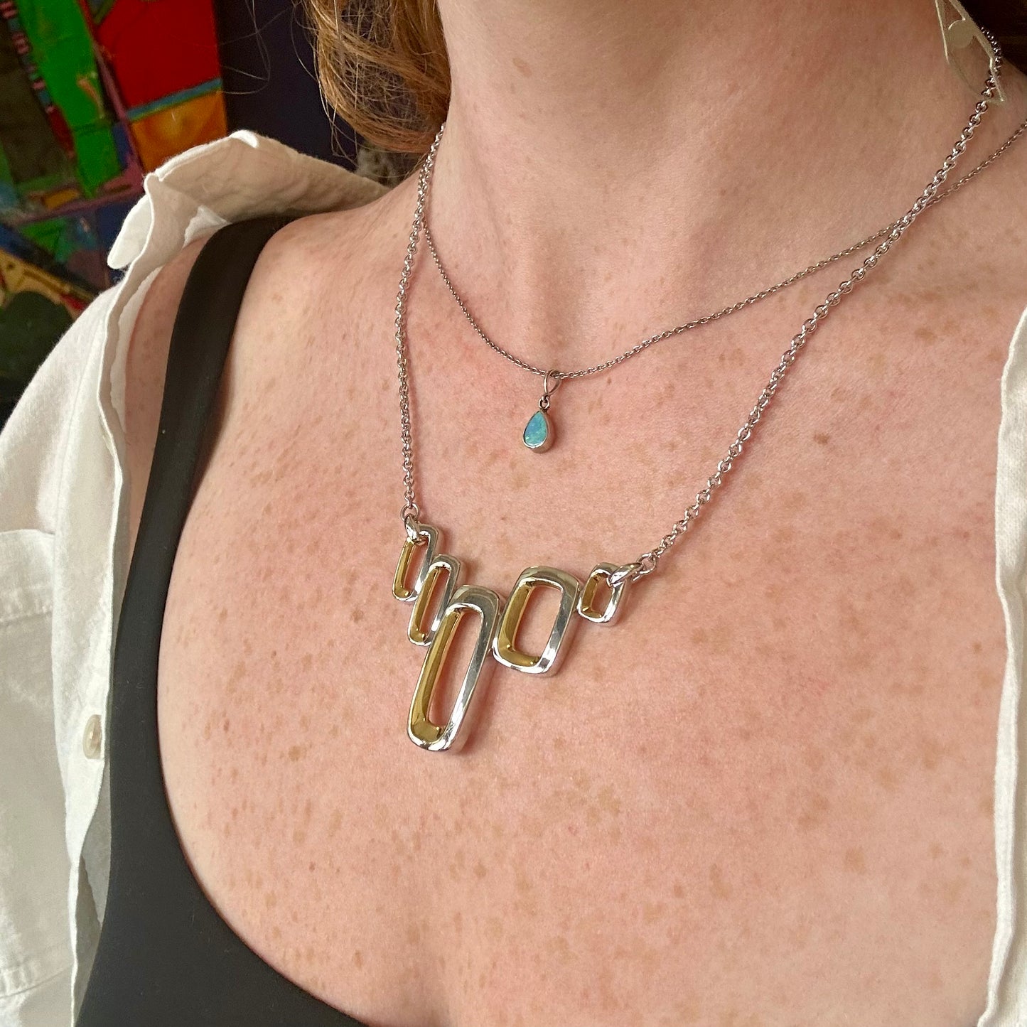 Two Tone Ovals Necklace
