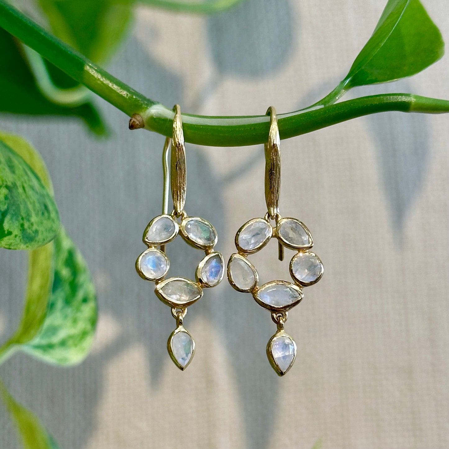 “Morning” Moonstone Dangles