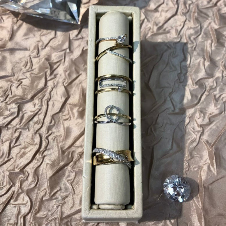 Geometric Two-Toned Diamond Ring