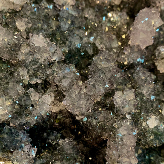 Lavender Charcoal Quartz Geode