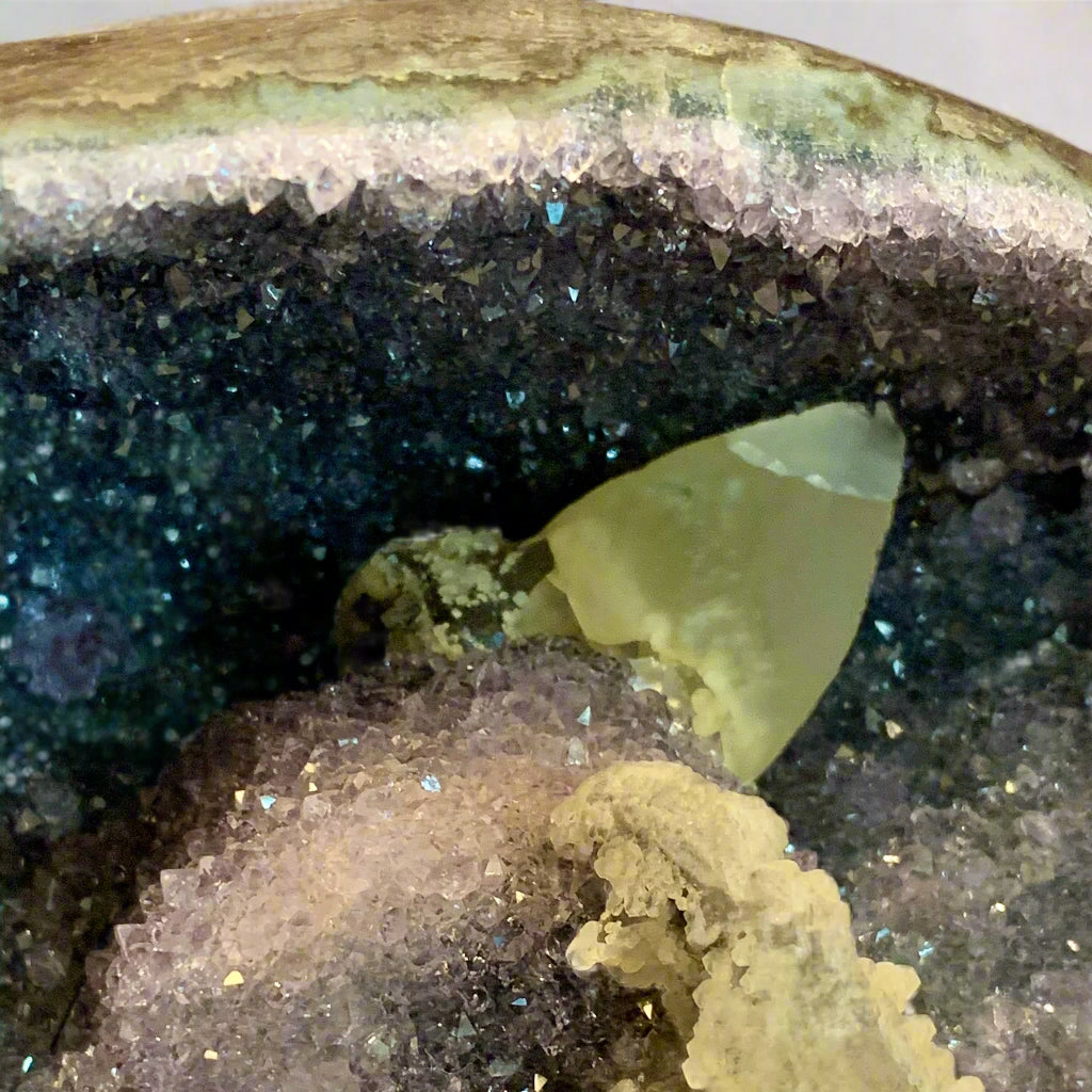 Lavender Druzy Quartz  & Calcite Point
