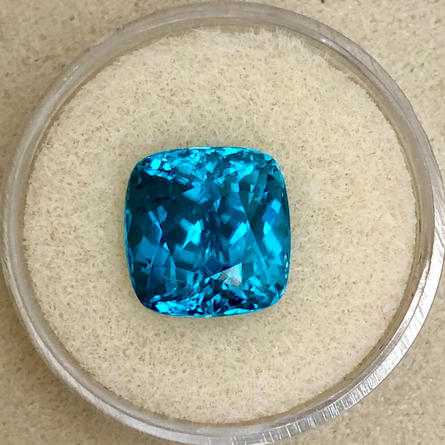 Cushion Cut Blue Zircon, 11.08ct