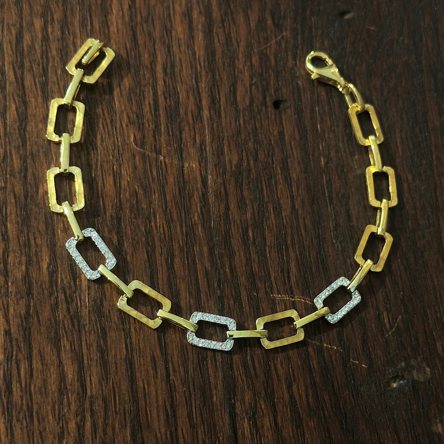 Square Link Diamond Bracelet