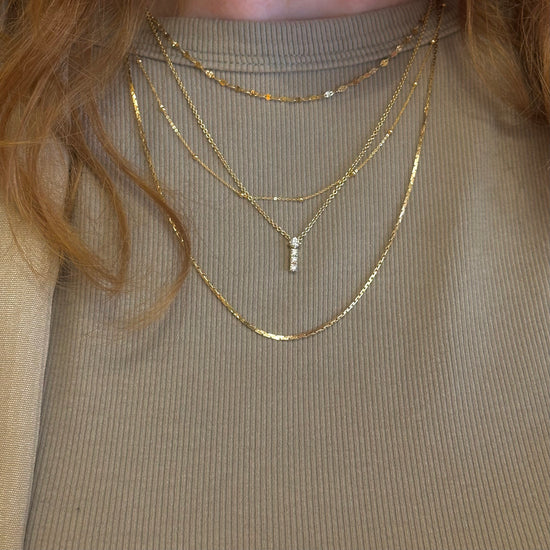 Four Stone Diamond Line Necklace