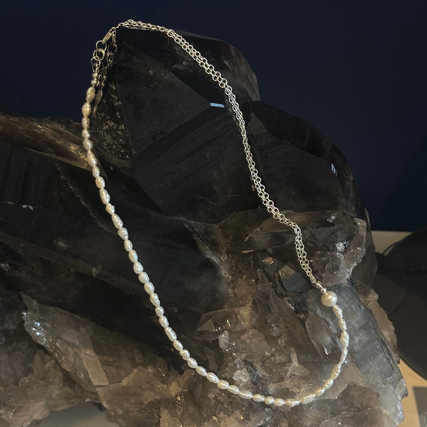 Double Chain Pearl Necklace