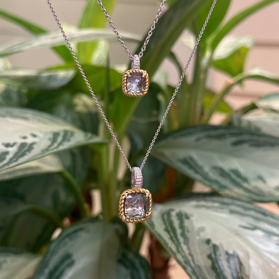 Grey CZ Solitaire Necklace