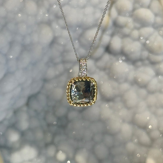 Grey CZ Solitaire Necklace