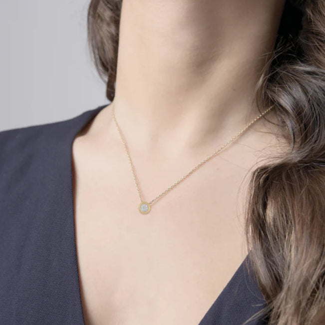 Matte Pavé Diamond Slide Necklace