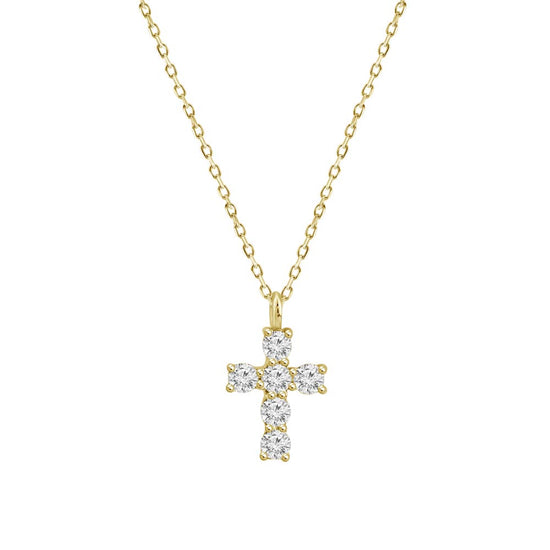 Dainty Diamond Cross Necklace