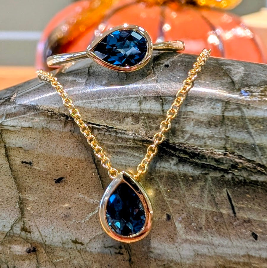 Pear Topaz Bezel Slide