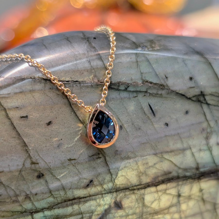 Pear Topaz Bezel Slide