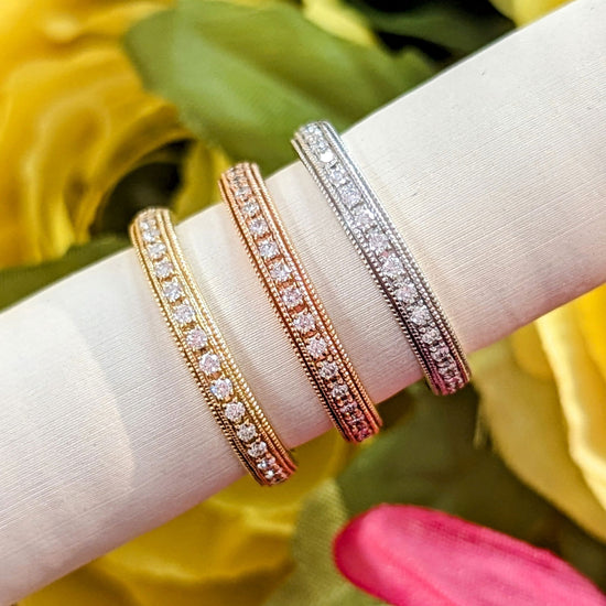 Photo of "Adeline" Band in a decorative scene,  - Photo of "Adeline" Band in a decorative scene, designed by -Zeghani, available at Plumb Gold & Plumb Silver