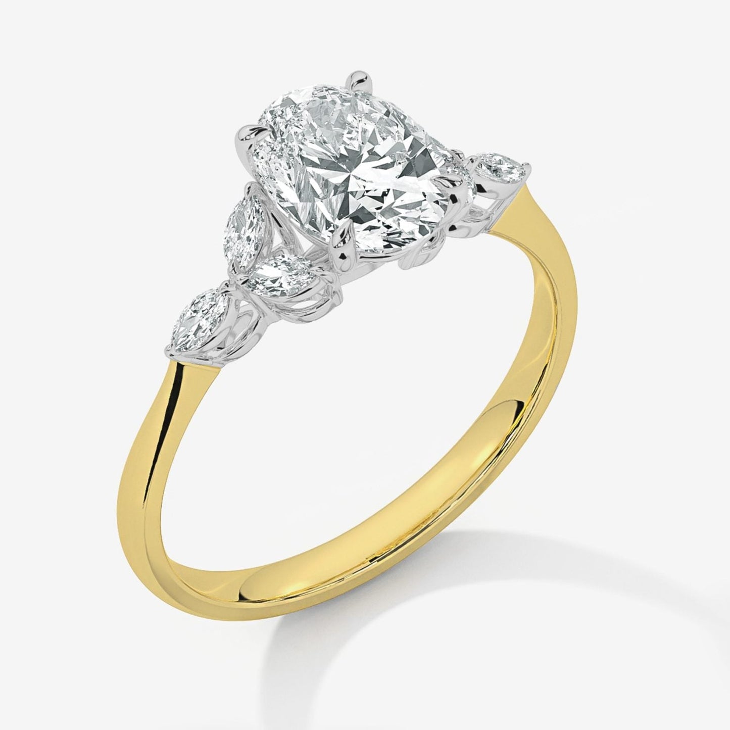 Photo of "Alina" Engagement Mounting in a decorative scene, designed by , available at Plumb Gold & Plumb Silver