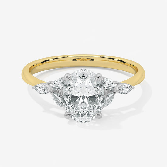 Photo of "Alina" Engagement Mounting in a decorative scene, designed by , available at Plumb Gold & Plumb Silver
