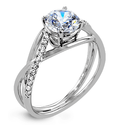 Photo of "Annalise" Woven Engagement in a decorative scene, designed by , available at Plumb Gold & Plumb Silver