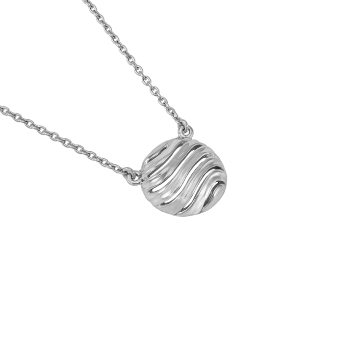 Photo of "Bay" Necklace in a decorative scene, designed by , available at Plumb Gold & Plumb Silver