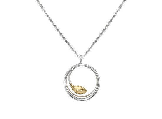 Photo of "Be-Leaf" Necklace in a decorative scene, designed by , available at Plumb Gold & Plumb Silver
