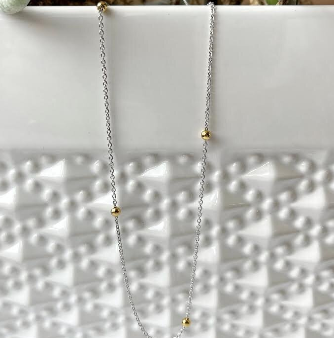 Gold Plated Station Necklace