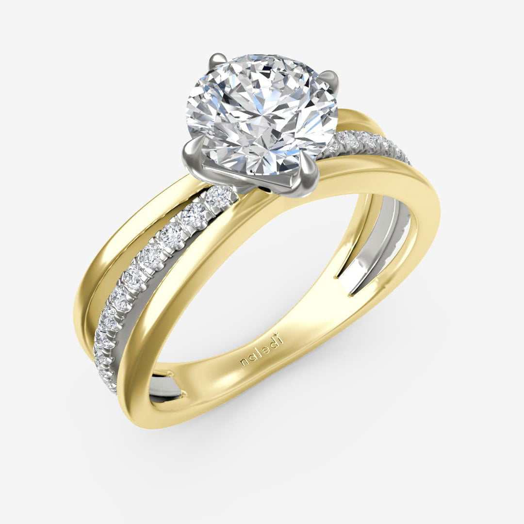 Photo of "Belle" Engagement Mounting in a decorative scene, designed by , available at Plumb Gold & Plumb Silver